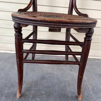 VINTAGE WOODEN & CANE CHAIR