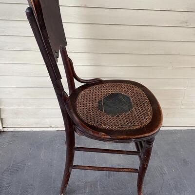 VINTAGE WOODEN & CANE CHAIR