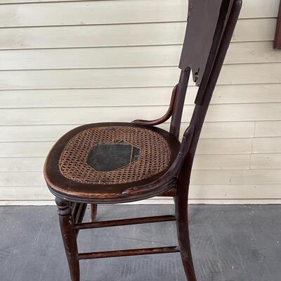 VINTAGE WOODEN & CANE CHAIR