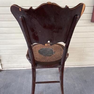 VINTAGE WOODEN & CANE CHAIR