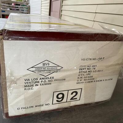 OAK 3-SHELF DISPLAY CASE, NEW IN BOX - #1