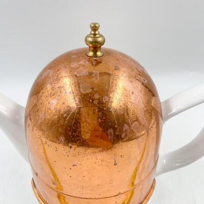 VINTAGE ODI COPPER INSULATED CERAMIC TEAPOT