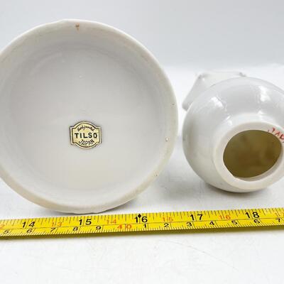 VINTAGE JAPAN TILSO 10â€ CERAMIC OIL LAMP