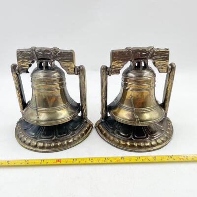 1974 LIBERTY BELL METAL BOOKENDS