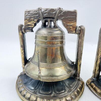 1974 LIBERTY BELL METAL BOOKENDS