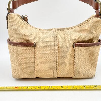 VINTAGE FOSSIL EMBROIDERED WOVEN HANDBAG