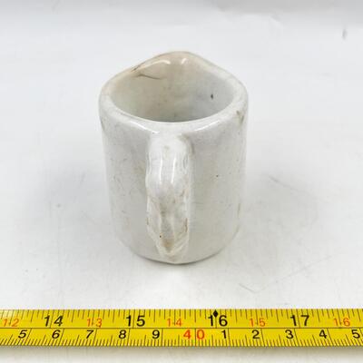 VINTAGE 2â€ WHITE CERAMIC PITCHER