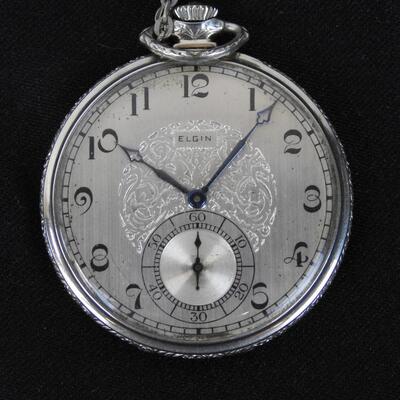 3 Time-Pieces, 2 Watches, Tachymeter & Bulova, Elgin Pocket Watch, Compass