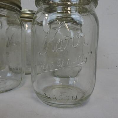 12 Kerr Canning Jars, Some with Lids