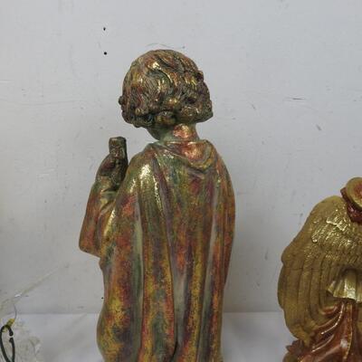 4 pc Figurines, Plaster of Paris, Tree Topper, Angel Figurines