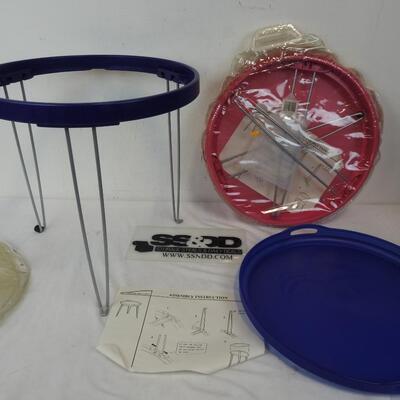 2 Serving Tray Tables. 1 Blue 1 pink. Collapsible with Storage Bags