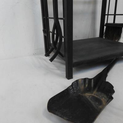 Uniflame Fireplace Caddy Set: Black Wraught Iron Tool Set