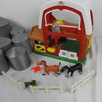 Barn Kid Playset with Horse Toys, and S & C Service Silos and Stations