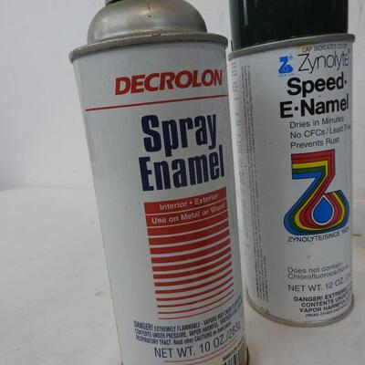 6 .12 Ounce Cans of Spray Enamel - 1 opened, Zynolyte and Decrolon