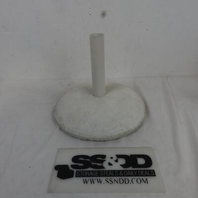 White Heavy Cement Flag Pole or Post Base