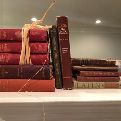 12 Fabulous Vintage Old Books - Great for Home Decor - Charles Dickens, Ben Franklin, Latin