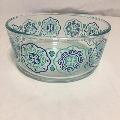 Vintage Pyrex Turquoise / Blue  Rare Design Mixing Bowl Qt 7203