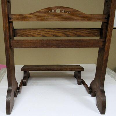 Nice Vintage Oak Church Kneeler and Picture of the Church Where It Came From in Minnesota