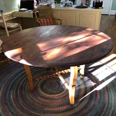 Round Wood Kitchen/Dining Table - Item Must be Scheduled for Pickup.