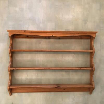 Wood Wall Display Shelf - Perfect for Plates