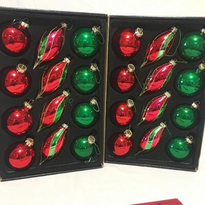 24 Glass Ornaments. In Box