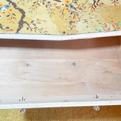 ANTIQUE WHITE SIDEBOARD W/ DECORATIVE TOP
