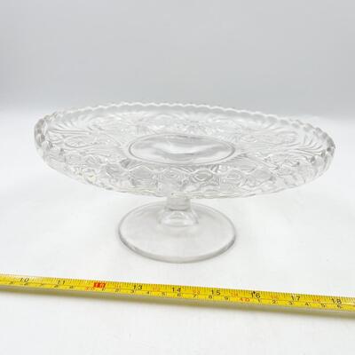 VINTAGE CUT GLASS 9â€ CAKE STAND