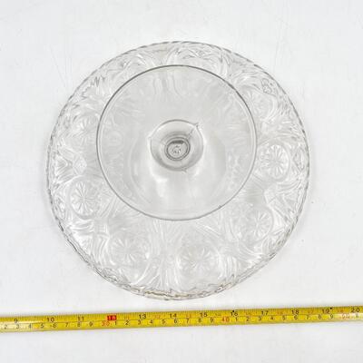 VINTAGE CUT GLASS 9â€ CAKE STAND