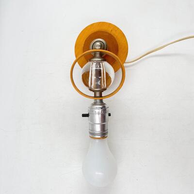 VINTAGE WOODEN PLUG-IN WALL SCONCE