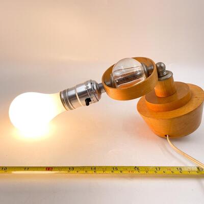 VINTAGE WOODEN PLUG-IN WALL SCONCE