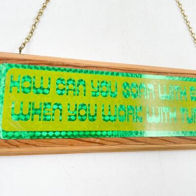 FUNNY â€œWORK WITH TURKEYSâ€ DECORATIVE WOODEN SIGN