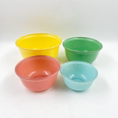 COLORFUL GLASS MIXING BOWLS - 5â€-8â€