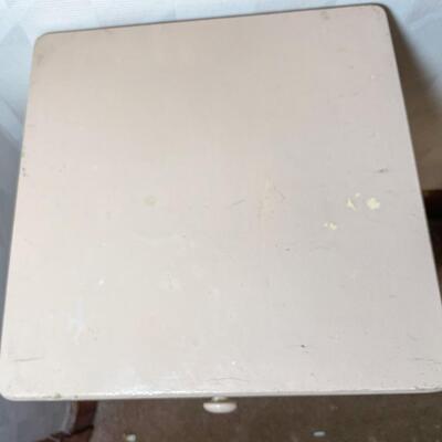 GRAY-PINK WOODEN SIDE TABLE W/DRAWER