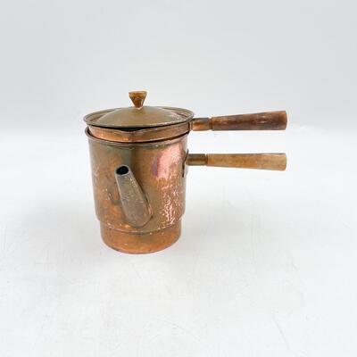 VINTAGE JAPAN 4.5â€ COPPER DOUBLE BOILER