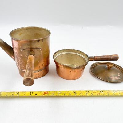 VINTAGE JAPAN 4.5â€ COPPER DOUBLE BOILER
