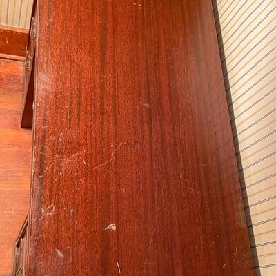 VINTAGE SOLID WOOD 7-DRAWER KNEEHOLE DESK