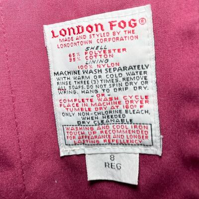 VINTAGE LONDON FOG MAINCOATS MAROON TRENCH COAT - WOMENâ€™S 8 REG