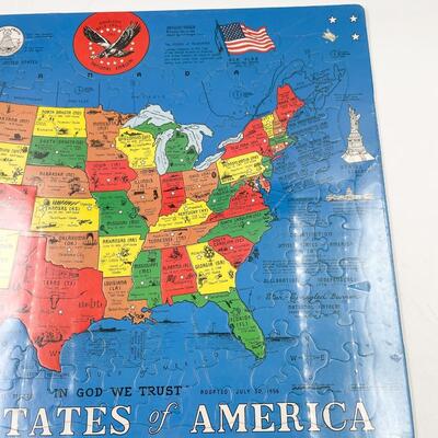 *SEALED* 1988 16â€X 20â€ UNITED STATES OF AMERICA MAP PUZZLE