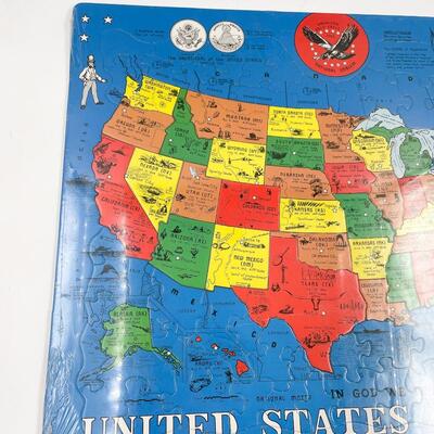 *SEALED* 1988 16â€X 20â€ UNITED STATES OF AMERICA MAP PUZZLE