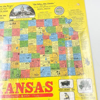 *SEALED* 1988 16â€ x 20â€ KANSAS MAP PUZZLE