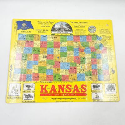*SEALED* 1988 16â€ x 20â€ KANSAS MAP PUZZLE