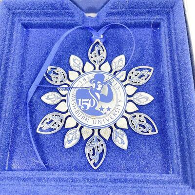 WASHBURN UNIVERSITY 150TH ANNIVERSARY METAL CHRISTMAS ORNAMENT