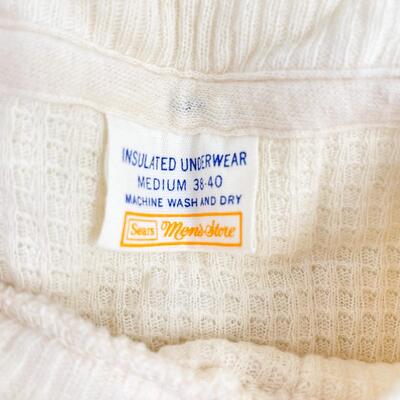 VINTAGE WHITE THERMAL UNDERWEAR SET - MEDIUM