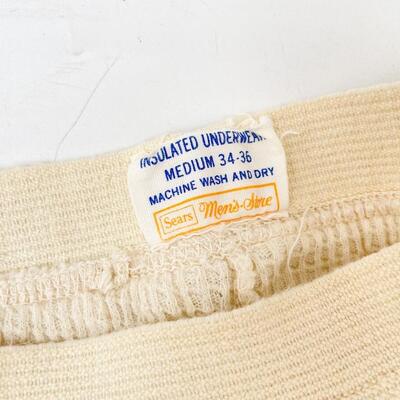 VINTAGE WHITE THERMAL UNDERWEAR SET - MEDIUM