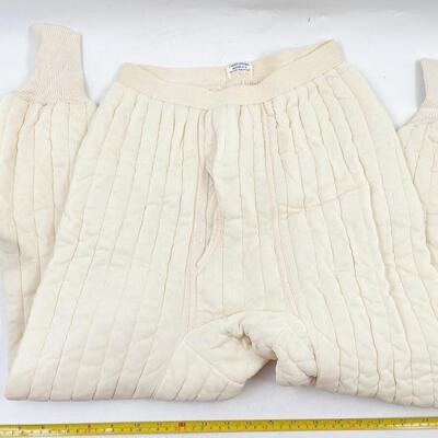 VINTAGE WHITE THERMAL UNDERWEAR SET - MEDIUM