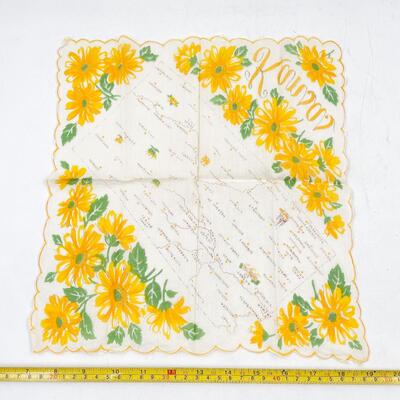 KANSAS MAP & SUNFLOWER HANDKERCHIEF