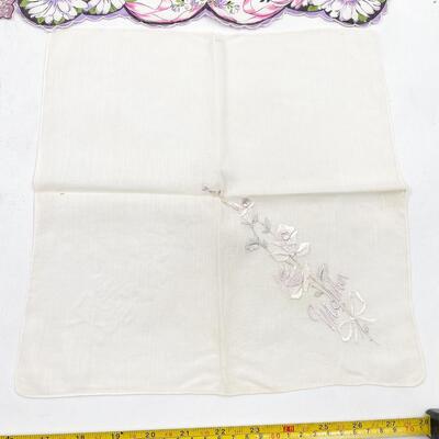 VINTAGE PURPLE FLORAL & BUTTERFLY HANDKERCHIEFS