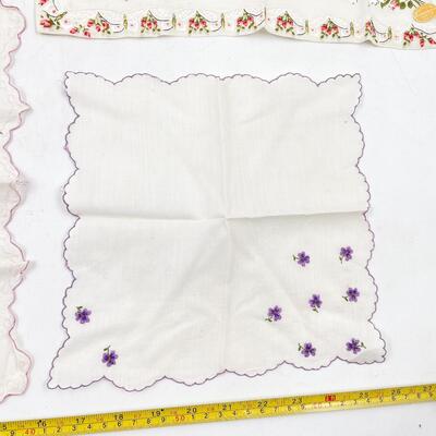 VINTAGE PINK & RED FLORAL HANDKERCHIEFS