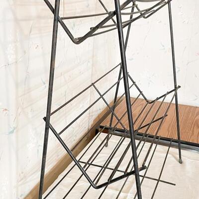 VINTAGE BLACK METAL BOOK RACK