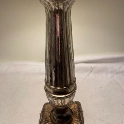 ST MERCURY GLASS LAMP WITH CUSTOM HANDMADE SHADE
